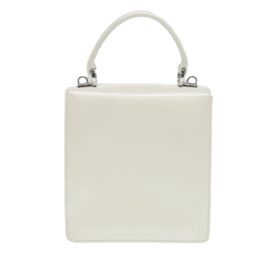 GUCCI Hand Bag Leather 2way White Silver 87204