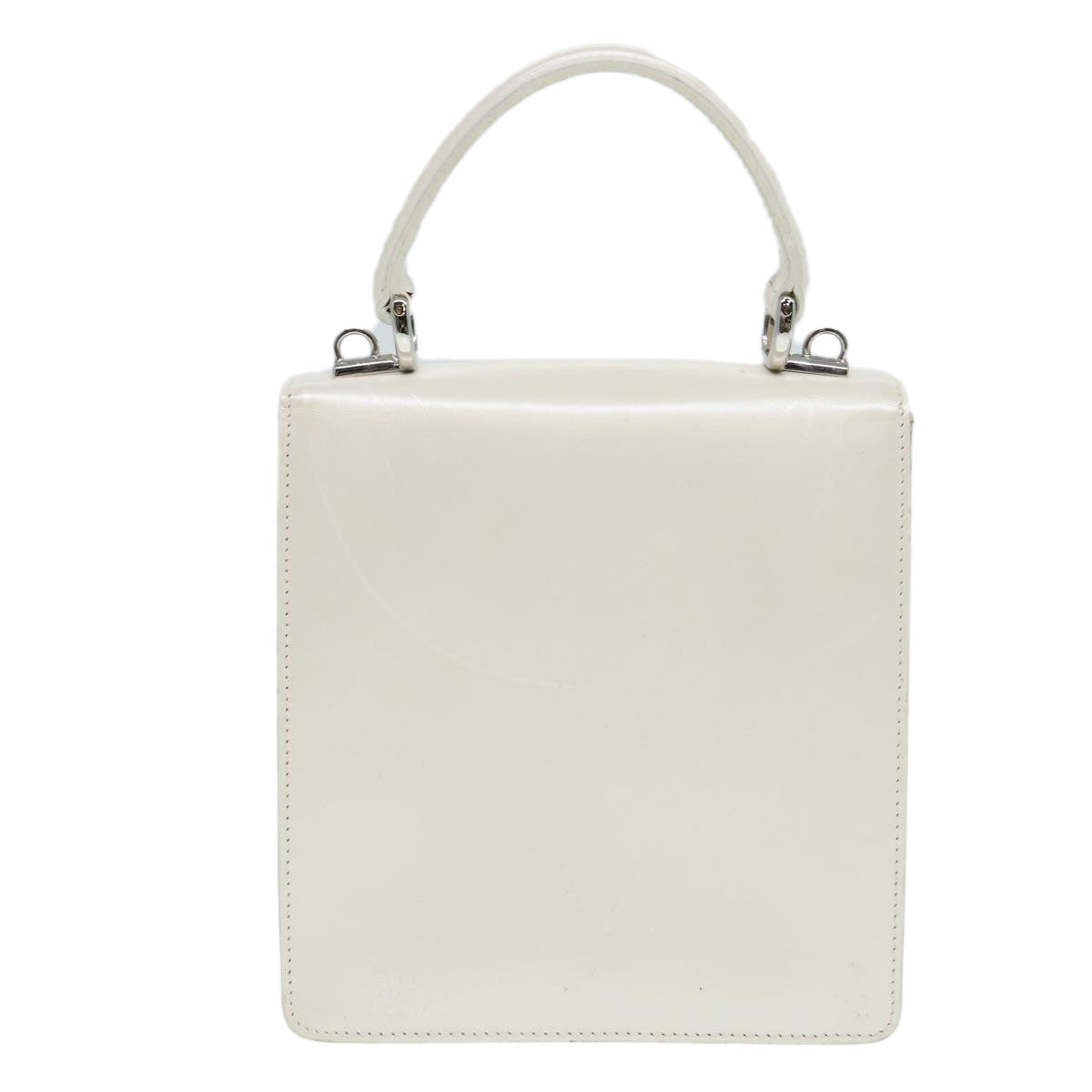 GUCCI Hand Bag Leather 2way White Silver 87204