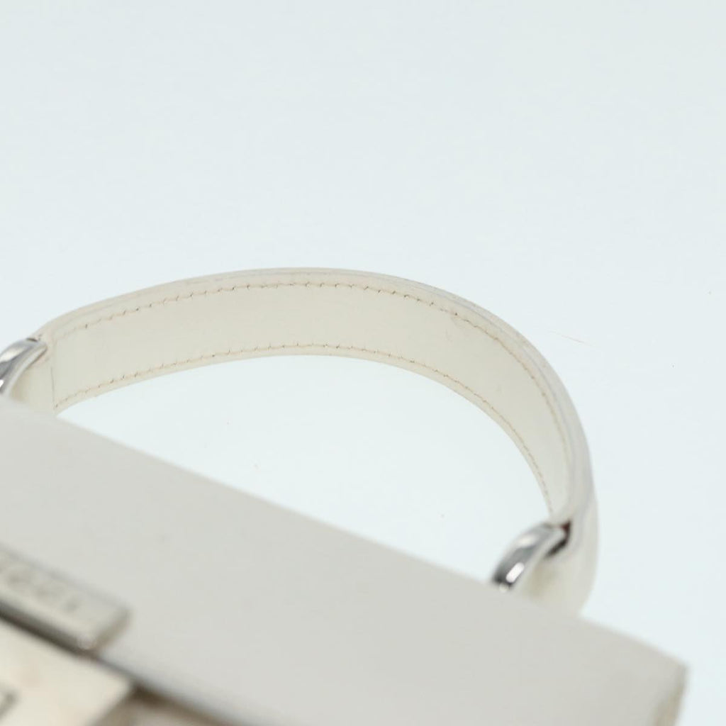 GUCCI Hand Bag Leather 2way White Silver 87204