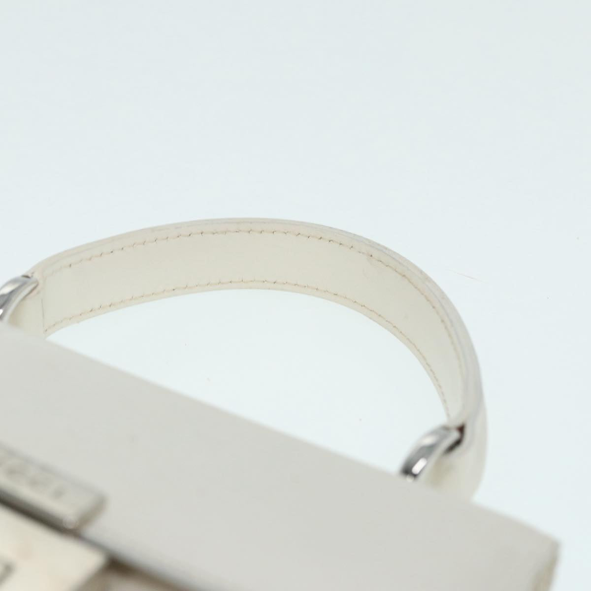 GUCCI Hand Bag Leather 2way White Silver 87204
