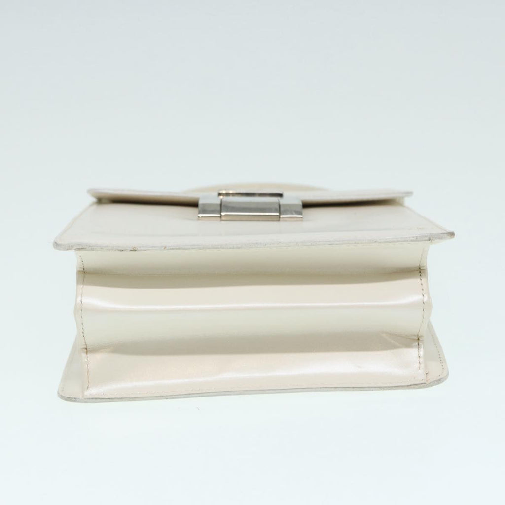 GUCCI Hand Bag Leather 2way White Silver 87204