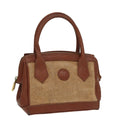 FENDI Hand Bag Straw Beige Gold 87207