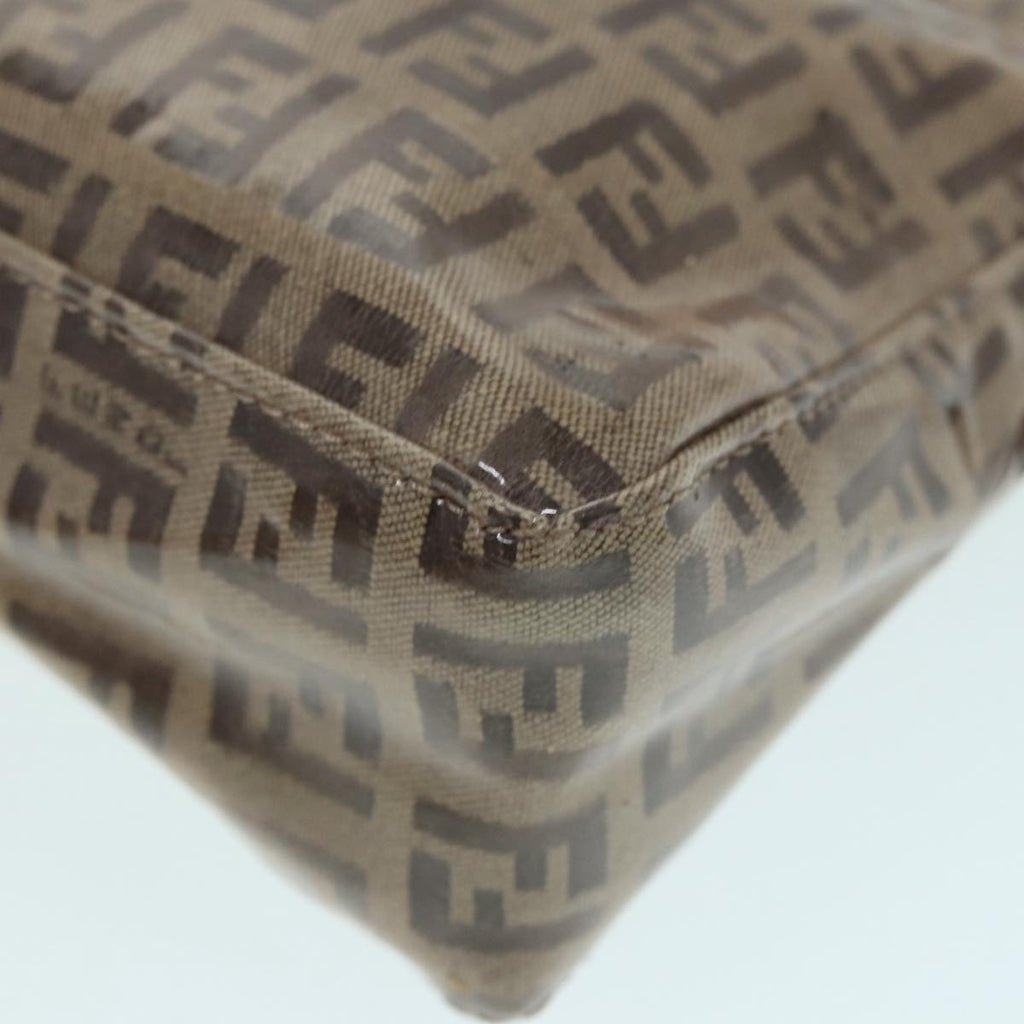 FENDI Zucchino Canvas Hand Bag Beige Gold 87208