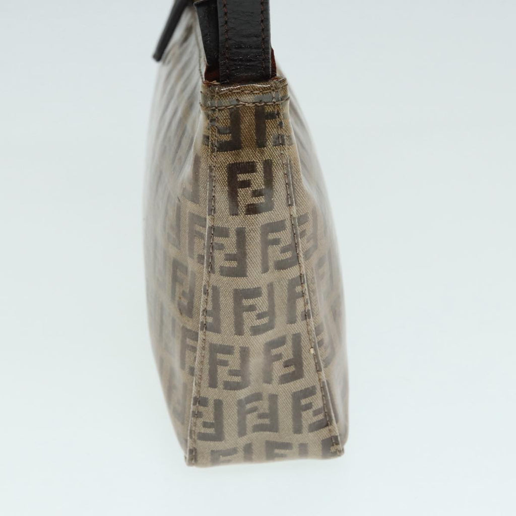 FENDI Zucchino Canvas Hand Bag Beige Gold 87208