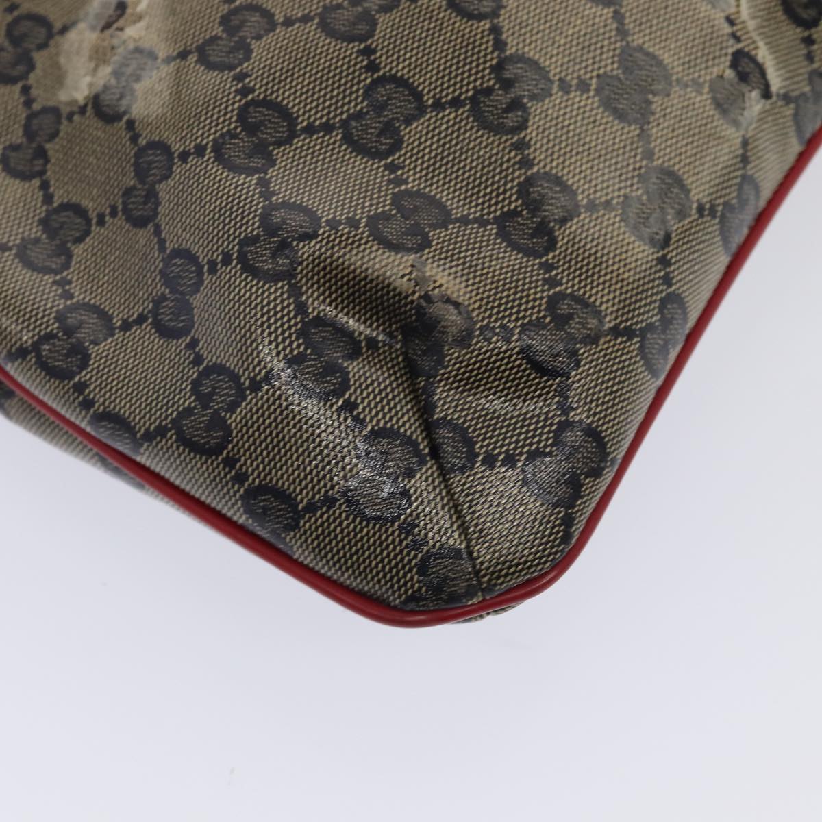 GUCCI GG Crystal Sherry Line Shoulder Bag Red Navy gold 189749 87210