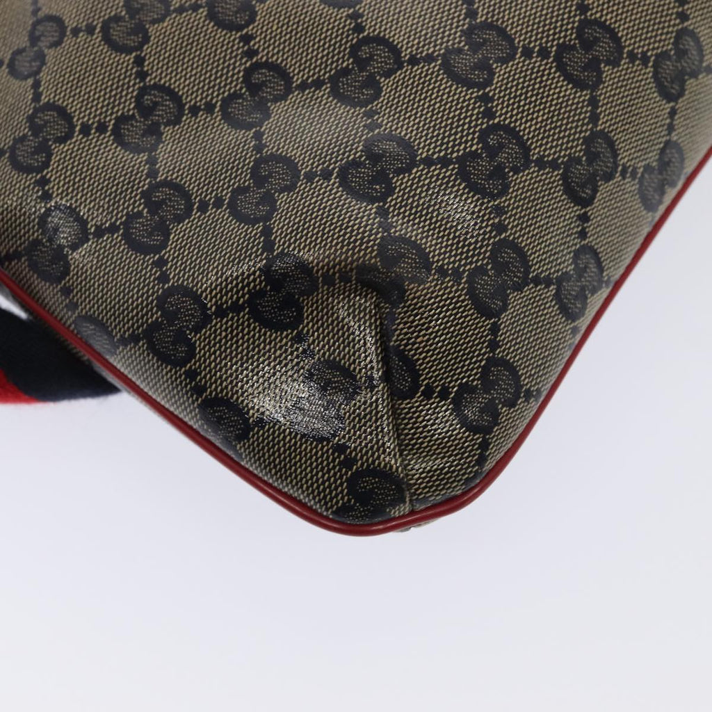 GUCCI GG Crystal Sherry Line Shoulder Bag Red Navy gold 189749 87210