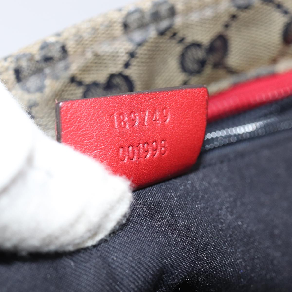 GUCCI GG Crystal Sherry Line Shoulder Bag Red Navy gold 189749 87210