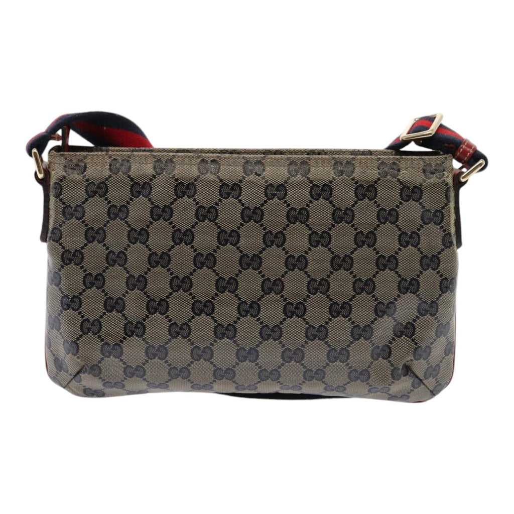GUCCI GG Crystal Sherry Line Shoulder Bag Red Navy gold 189749 87210