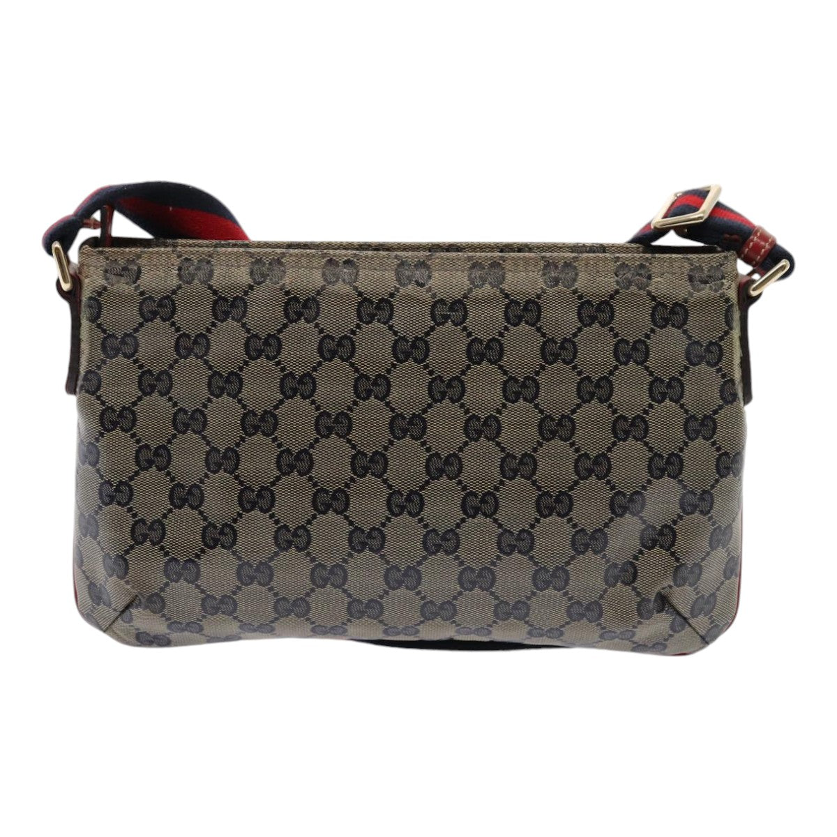 GUCCI GG Crystal Sherry Line Shoulder Bag Red Navy gold 189749 87210