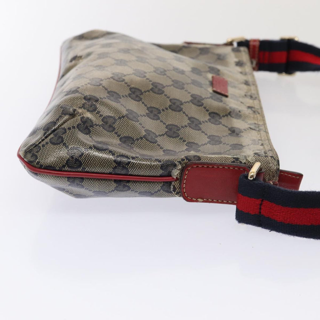 GUCCI GG Crystal Sherry Line Shoulder Bag Red Navy gold 189749 87210