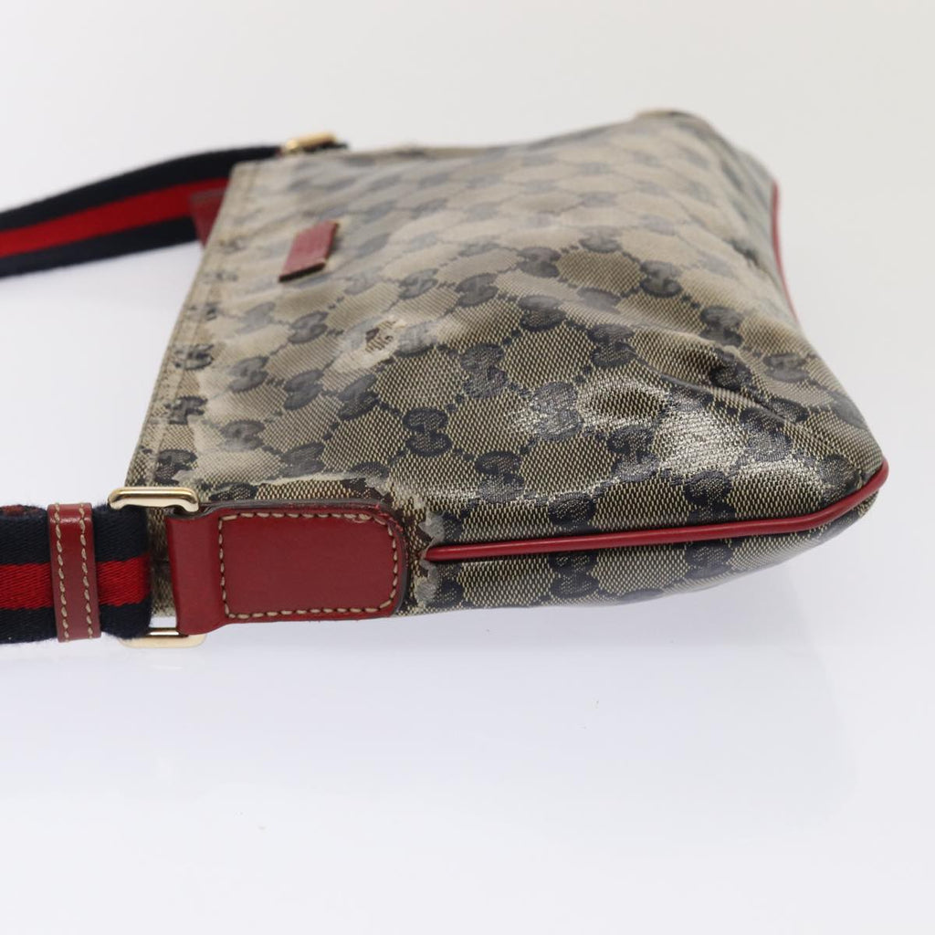 GUCCI GG Crystal Sherry Line Shoulder Bag Red Navy gold 189749 87210