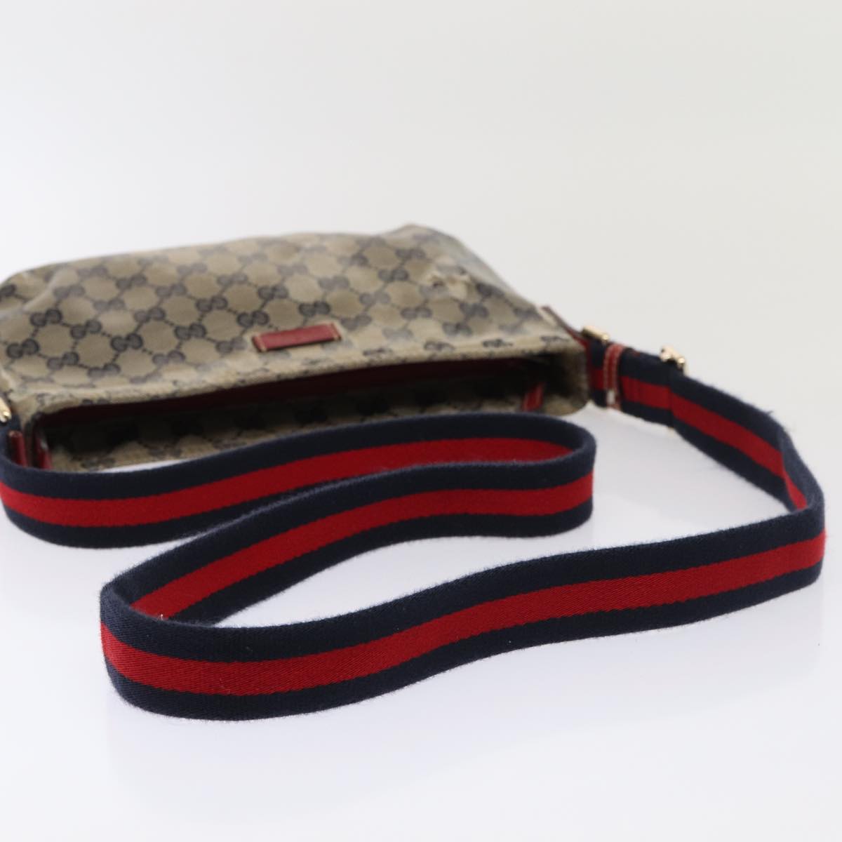 GUCCI GG Crystal Sherry Line Shoulder Bag Red Navy gold 189749 87210