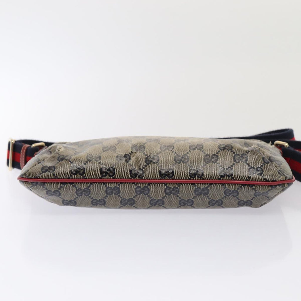 GUCCI GG Crystal Sherry Line Shoulder Bag Red Navy gold 189749 87210