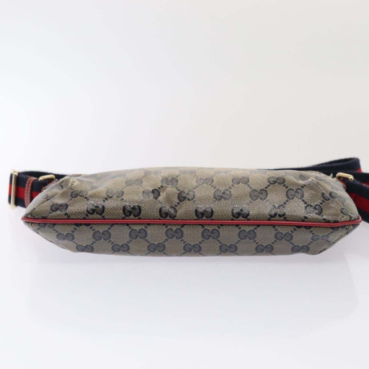 GUCCI GG Crystal Sherry Line Shoulder Bag Red Navy gold 189749 87210
