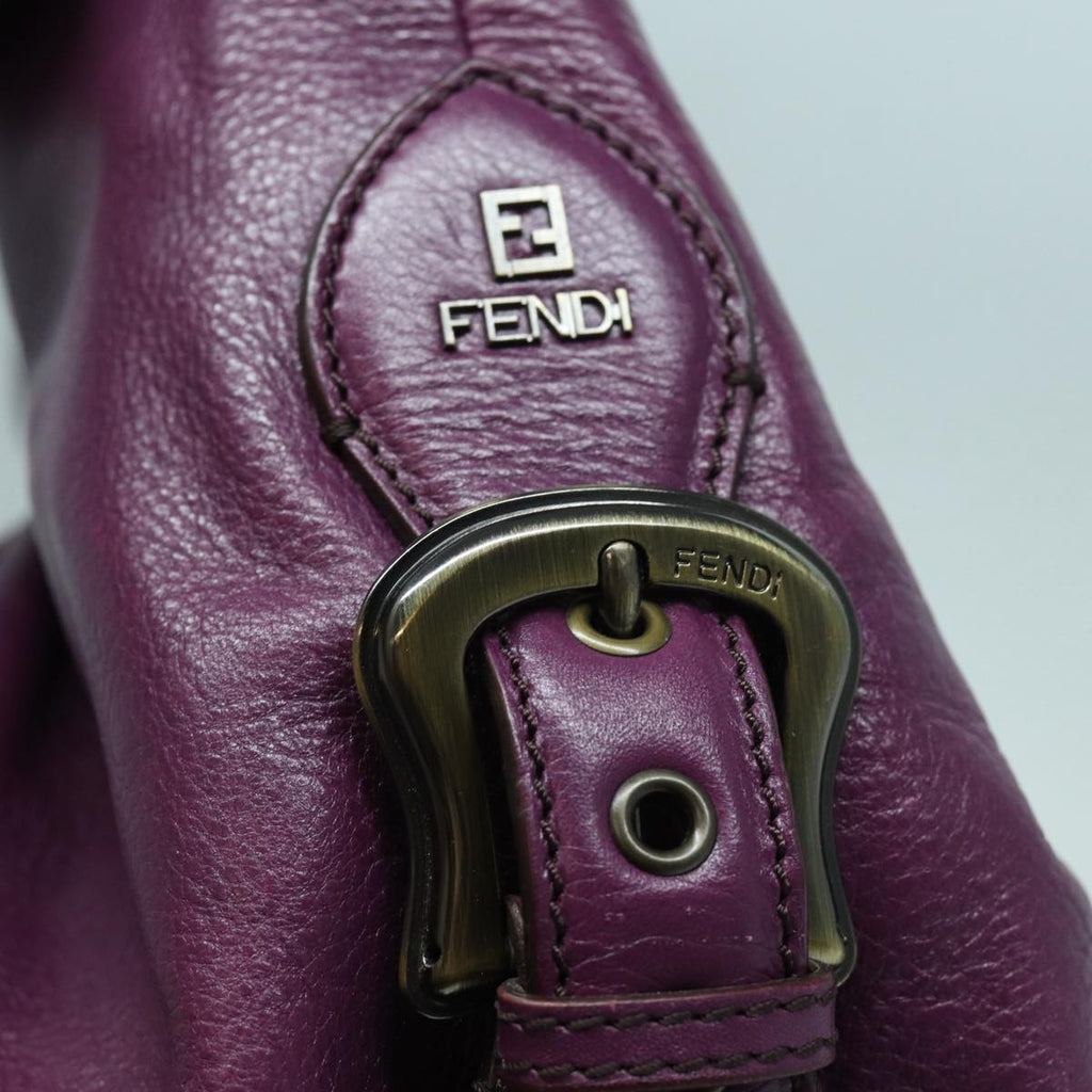 FENDI Shoulder Bag Leather Purple 87215