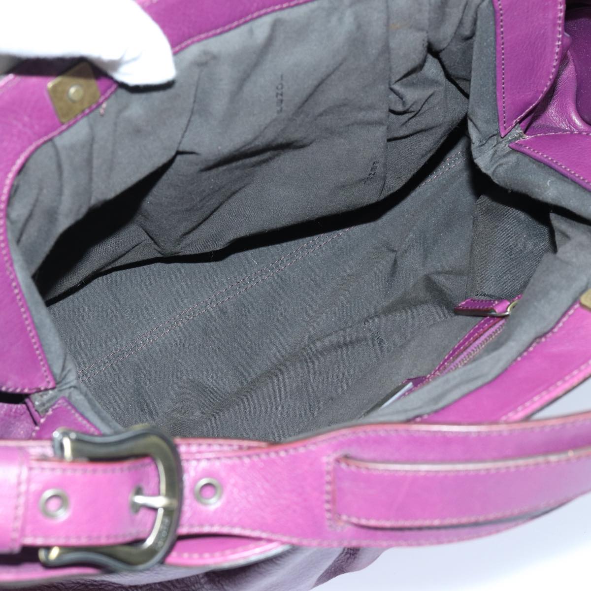 FENDI Shoulder Bag Leather Purple 87215