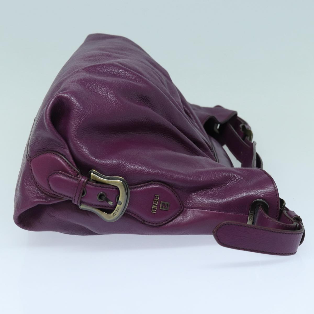 FENDI Shoulder Bag Leather Purple 87215