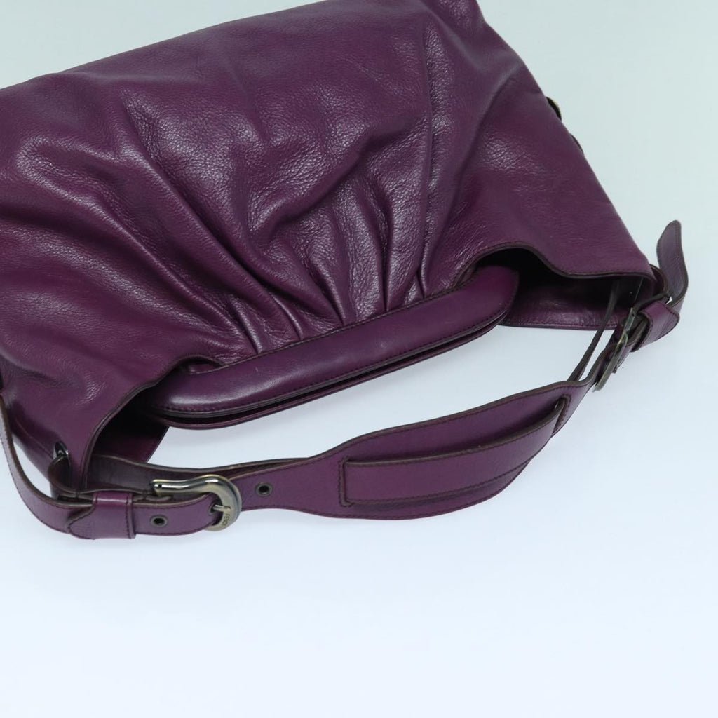 FENDI Shoulder Bag Leather Purple 87215