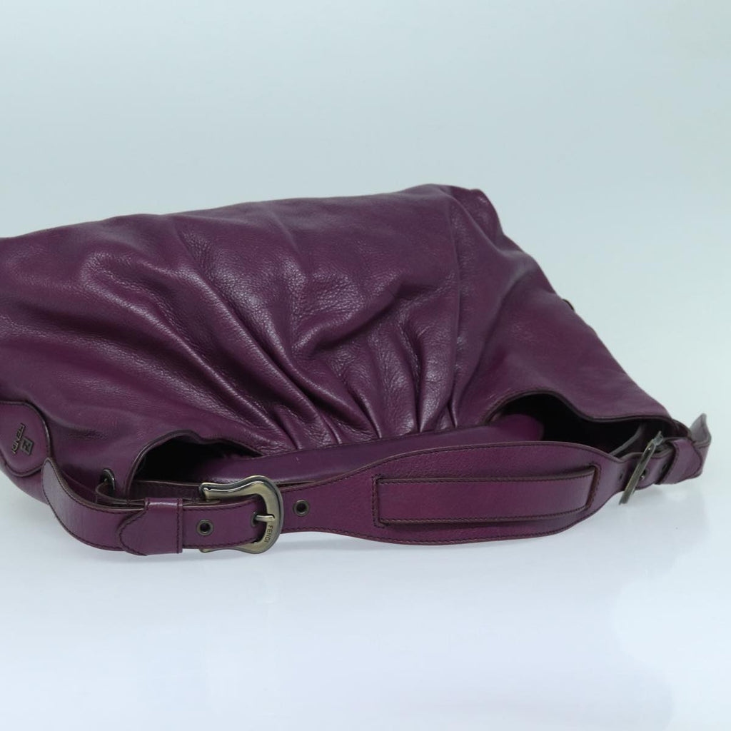 FENDI Shoulder Bag Leather Purple 87215