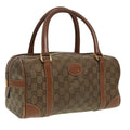 GUCCI GG Canvas Hand Bag Gold Brown 87220