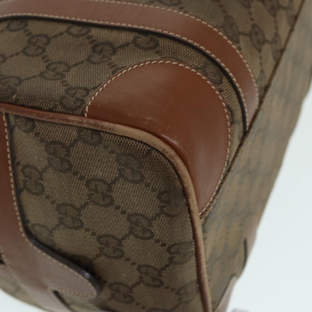 GUCCI GG Canvas Hand Bag Gold Brown 87220