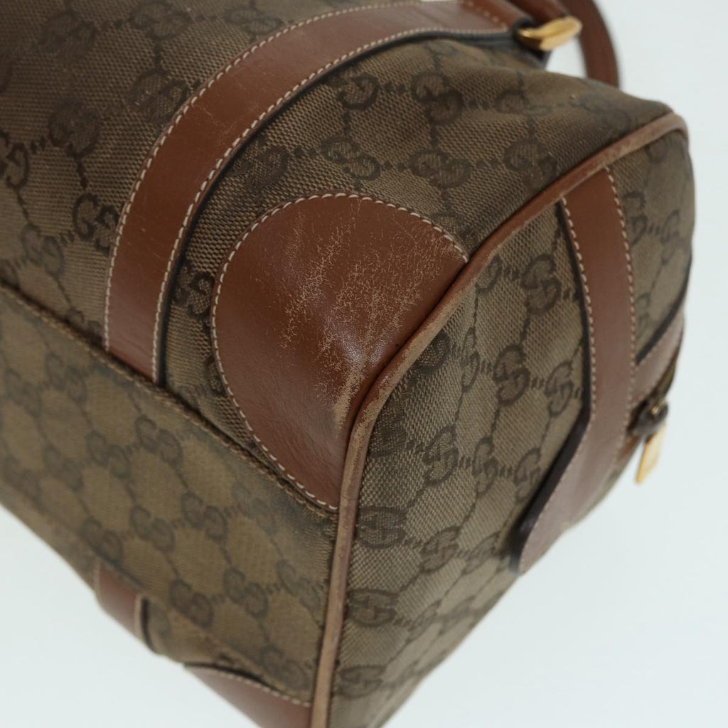 GUCCI GG Canvas Hand Bag Gold Brown 87220