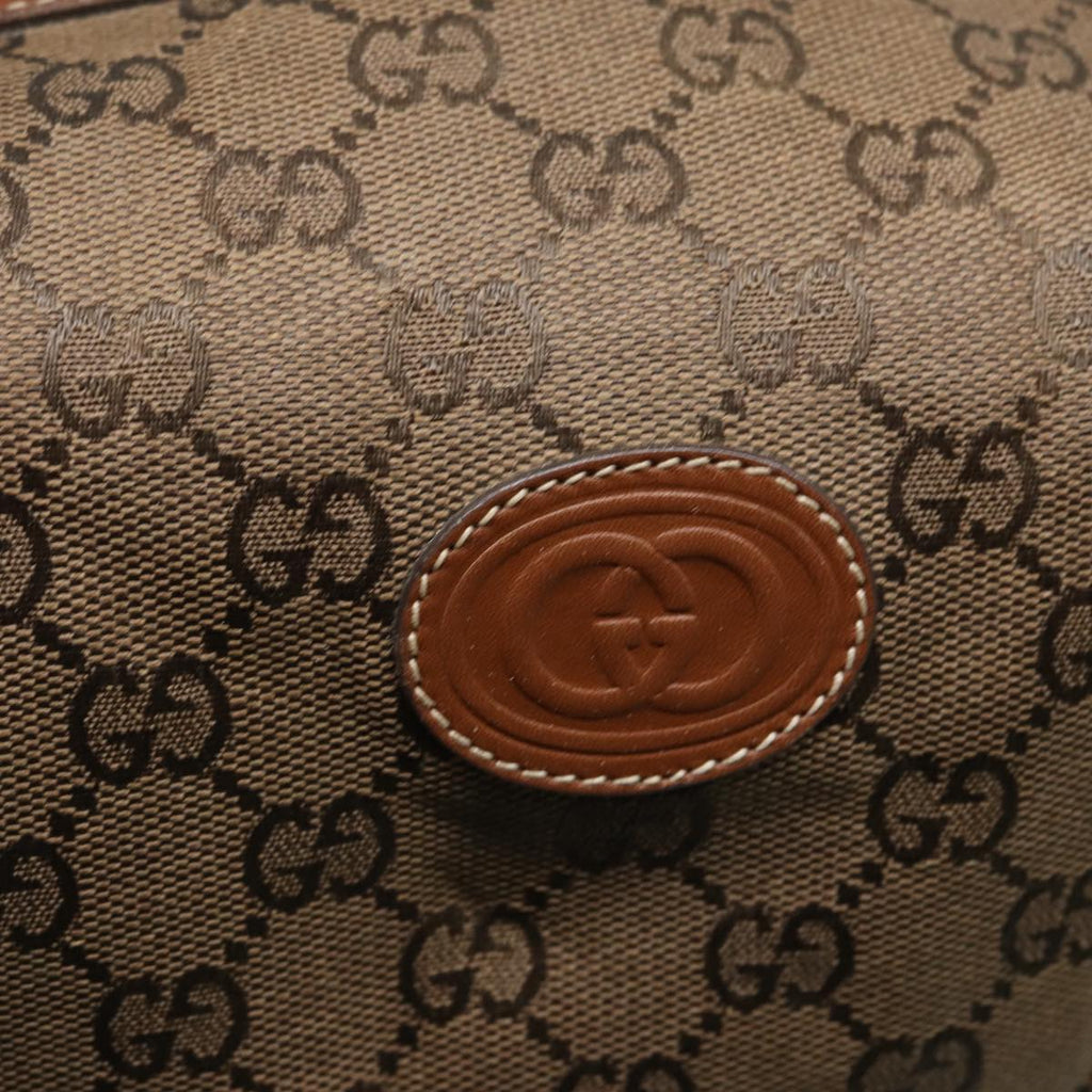 GUCCI GG Canvas Hand Bag Gold Brown 87220