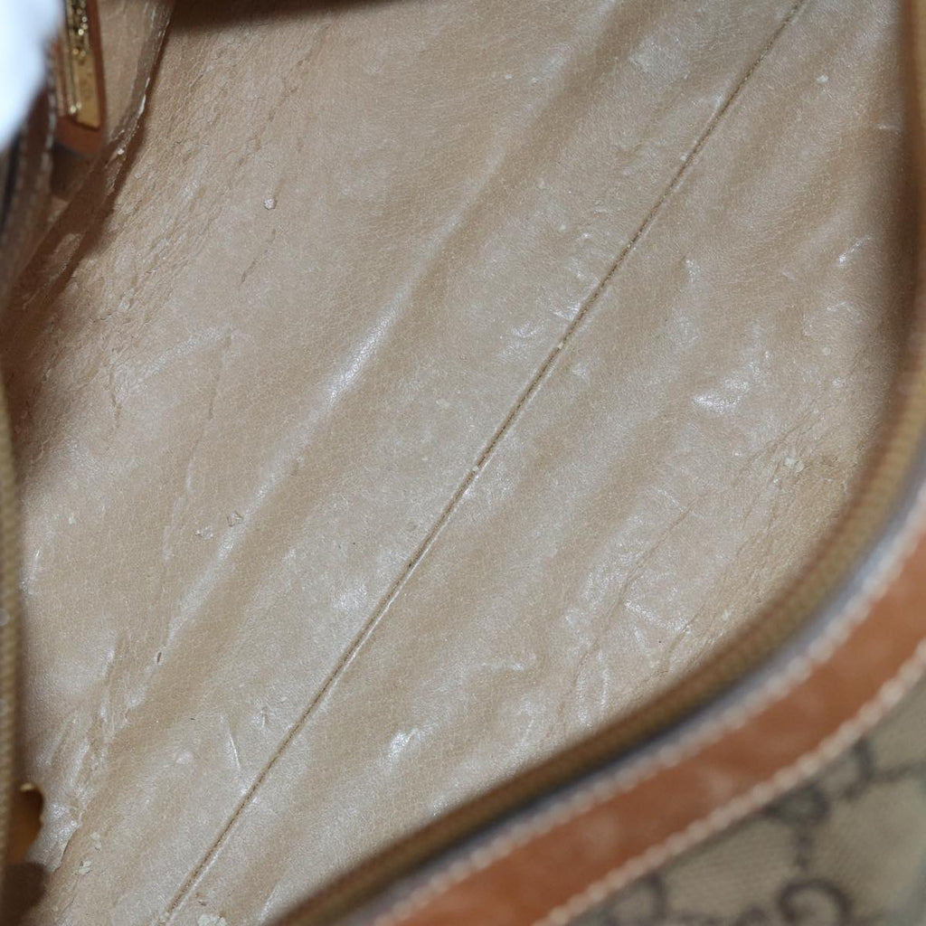 GUCCI GG Canvas Hand Bag Gold Brown 87220
