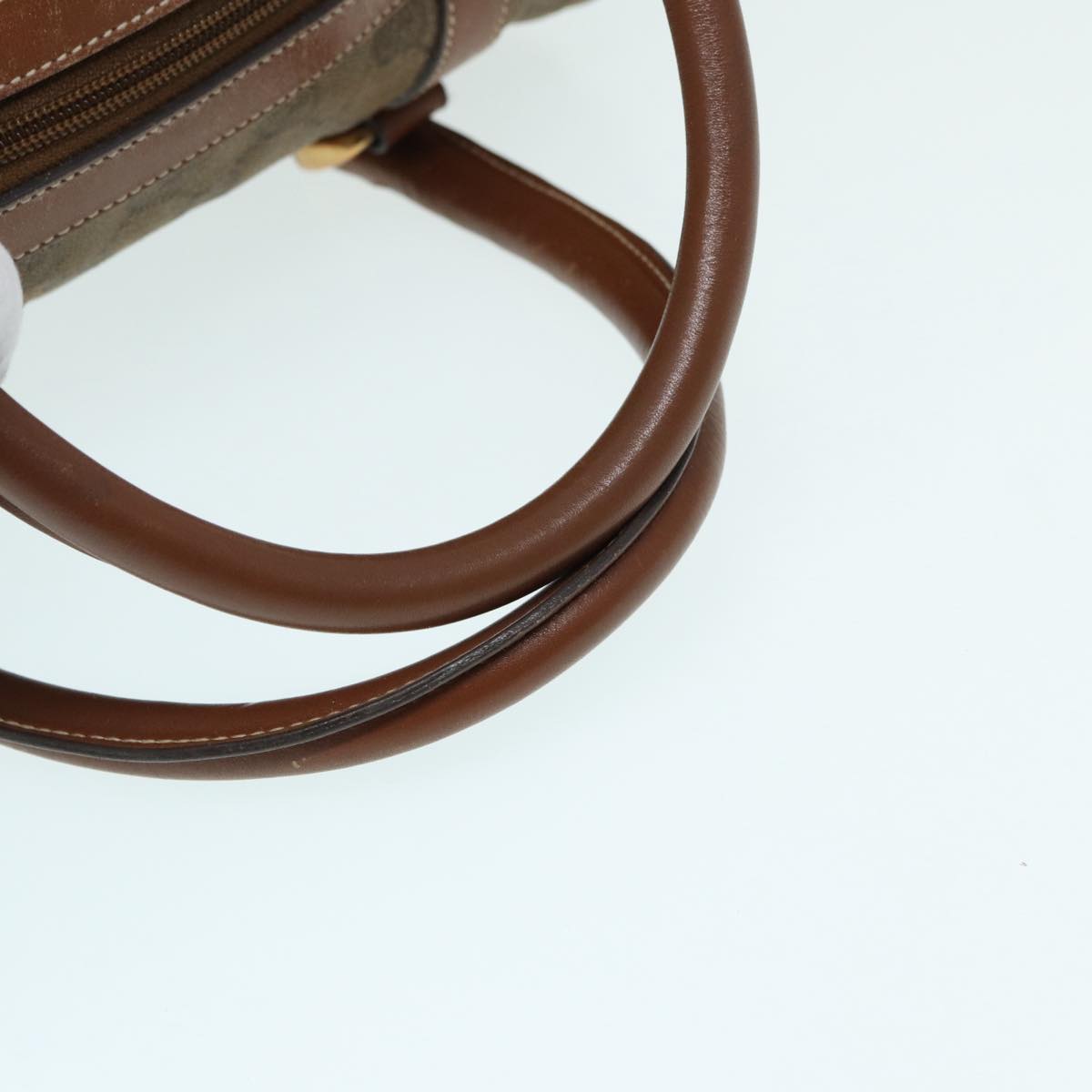 GUCCI GG Canvas Hand Bag Gold Brown 87220