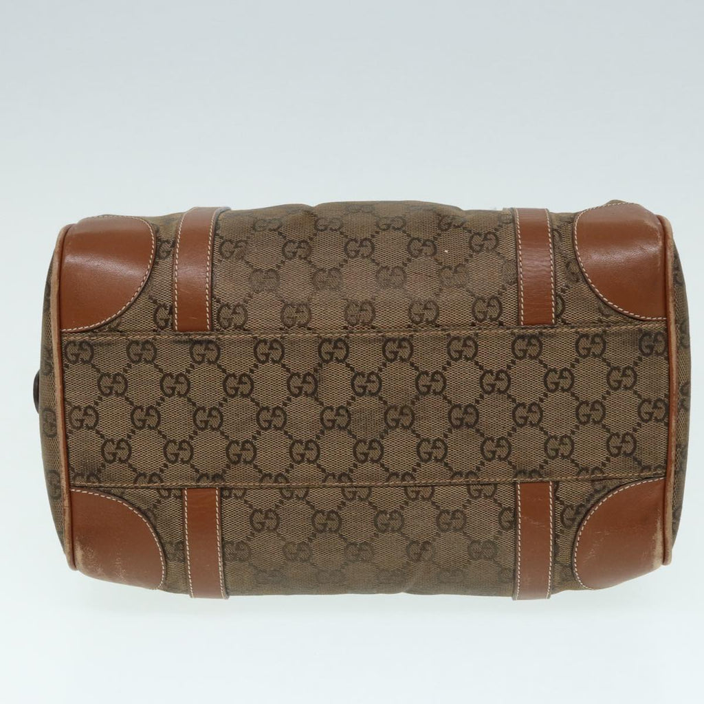 GUCCI GG Canvas Hand Bag Gold Brown 87220