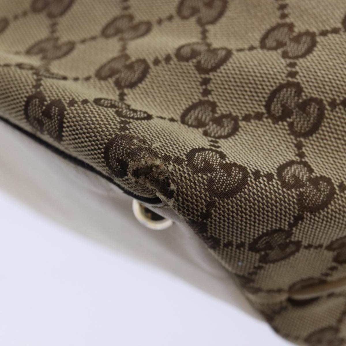 GUCCI GG Canvas Tote Bag Beige Gold 169946 87241