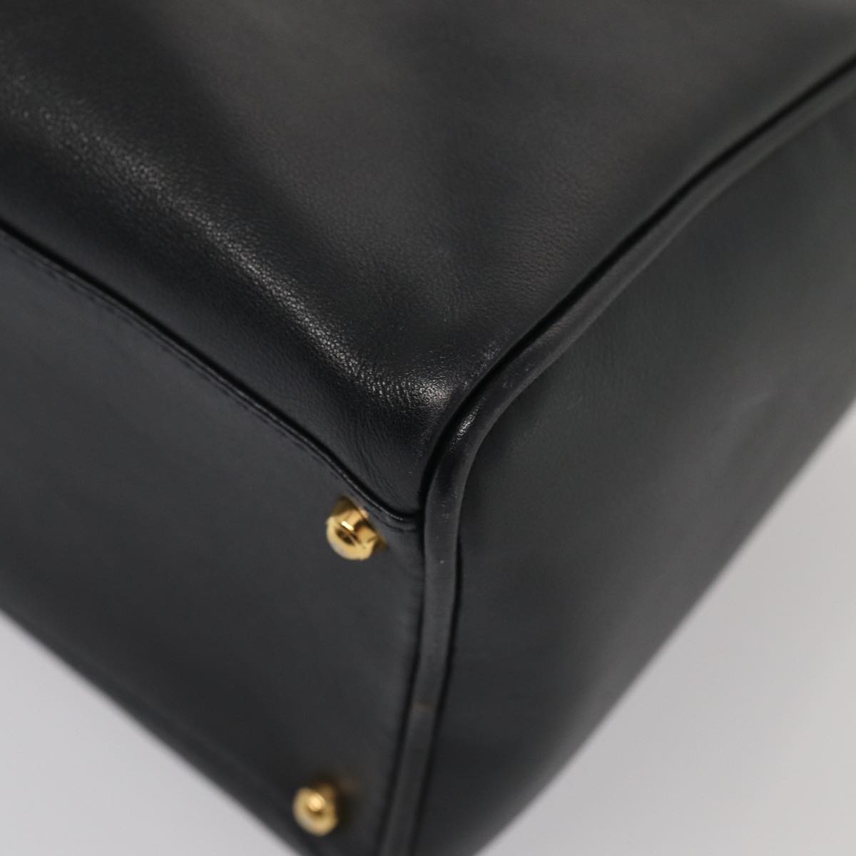 GUCCI Bamboo Hand Bag Leather 2way Black Gold 000 3444 0294 87242