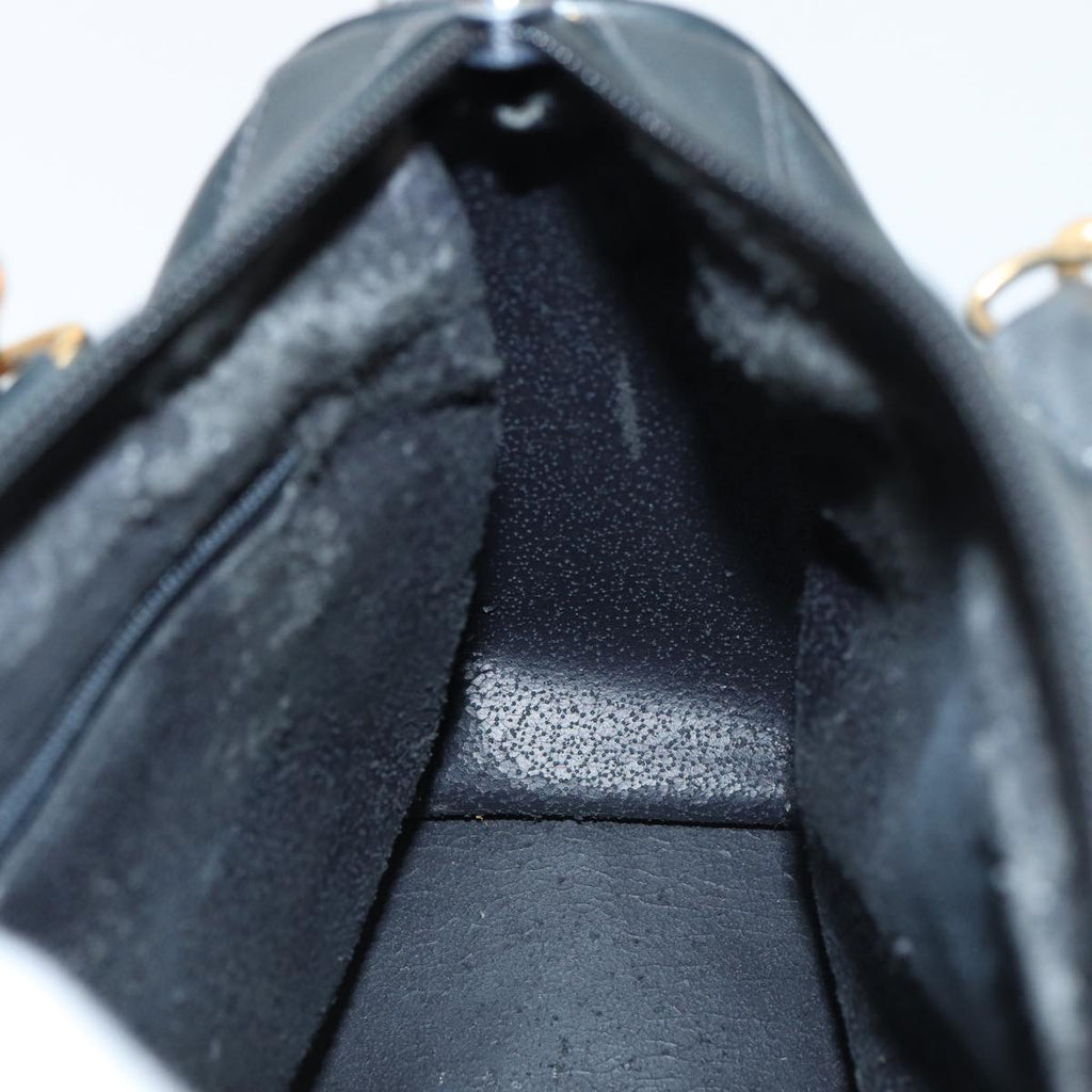 GUCCI Bamboo Hand Bag Leather 2way Black Gold 000 3444 0294 87242