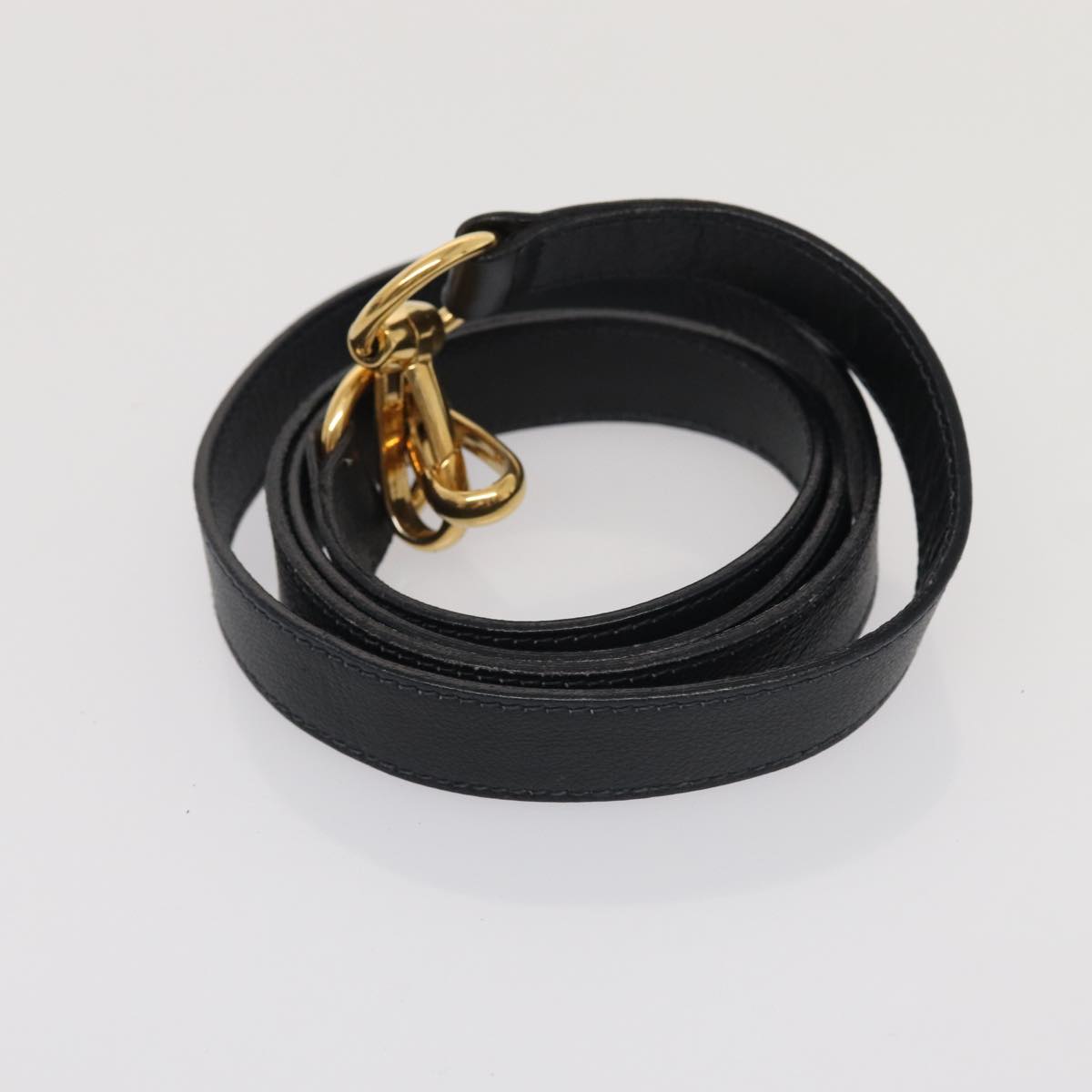 GUCCI Bamboo Hand Bag Leather 2way Black Gold 000 3444 0294 87242