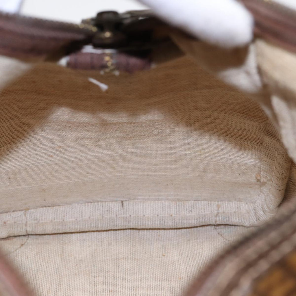 FENDI Zucchino Canvas Boston Bag Vintage Beige Brown gold 87247