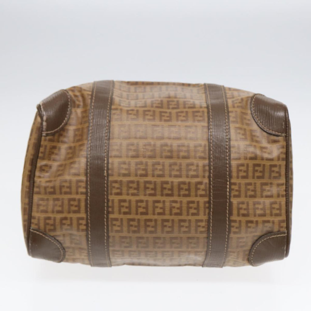 FENDI Zucchino Canvas Boston Bag Vintage Beige Brown gold 87247