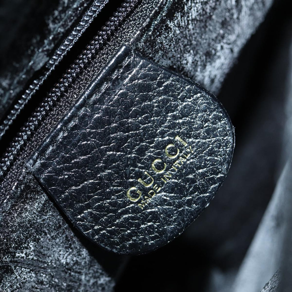 GUCCI Bamboo Hand Bag Leather Black 002 1186 0260 87250