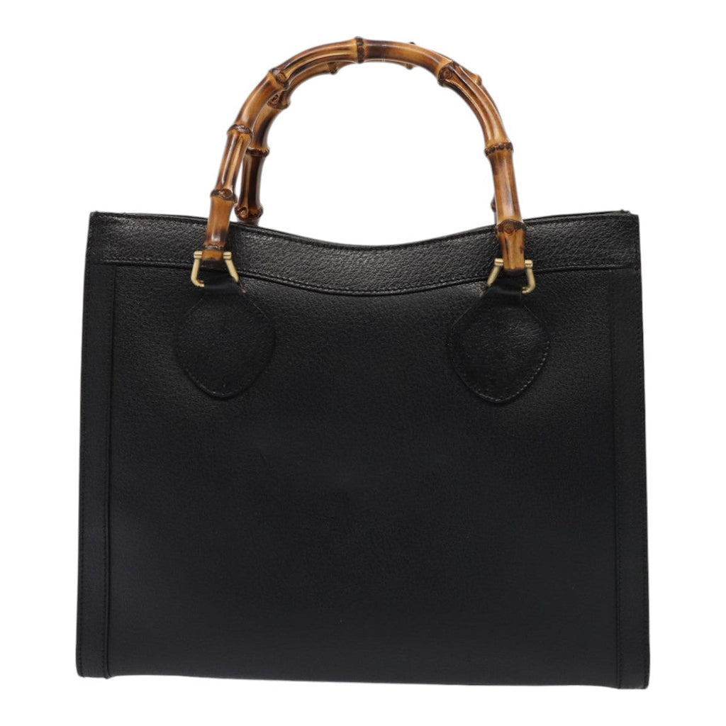 GUCCI Bamboo Hand Bag Leather Black 002 1186 0260 87250