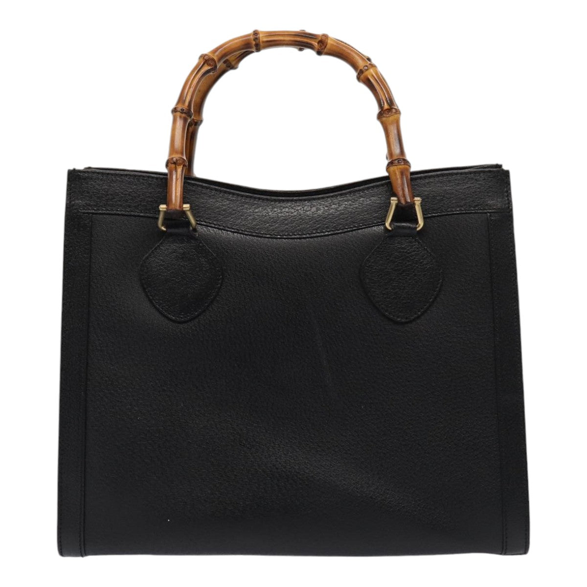 GUCCI Bamboo Hand Bag Leather Black 002 1186 0260 87250