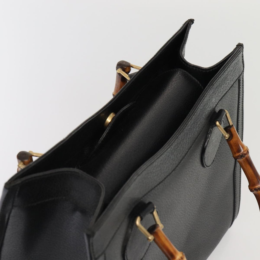 GUCCI Bamboo Hand Bag Leather Black 002 1186 0260 87250