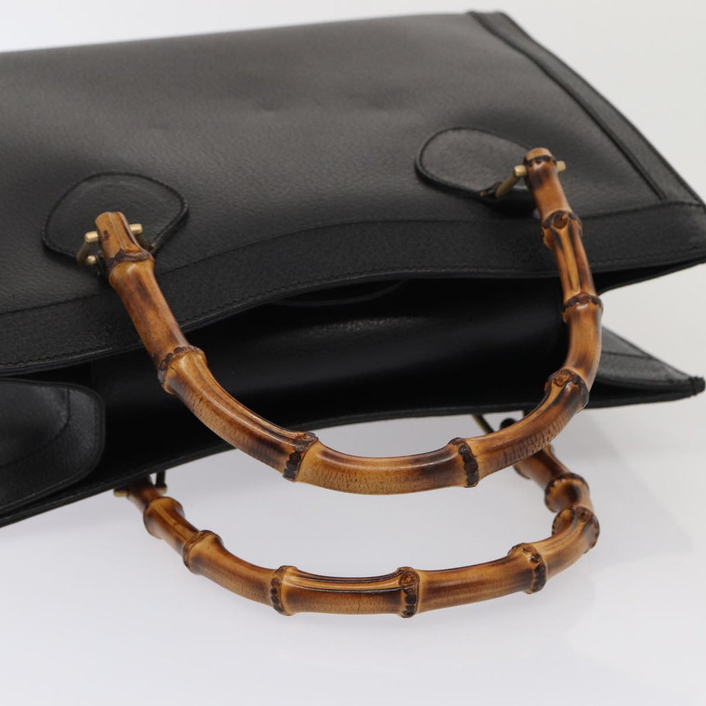 GUCCI Bamboo Hand Bag Leather Black 002 1186 0260 87250