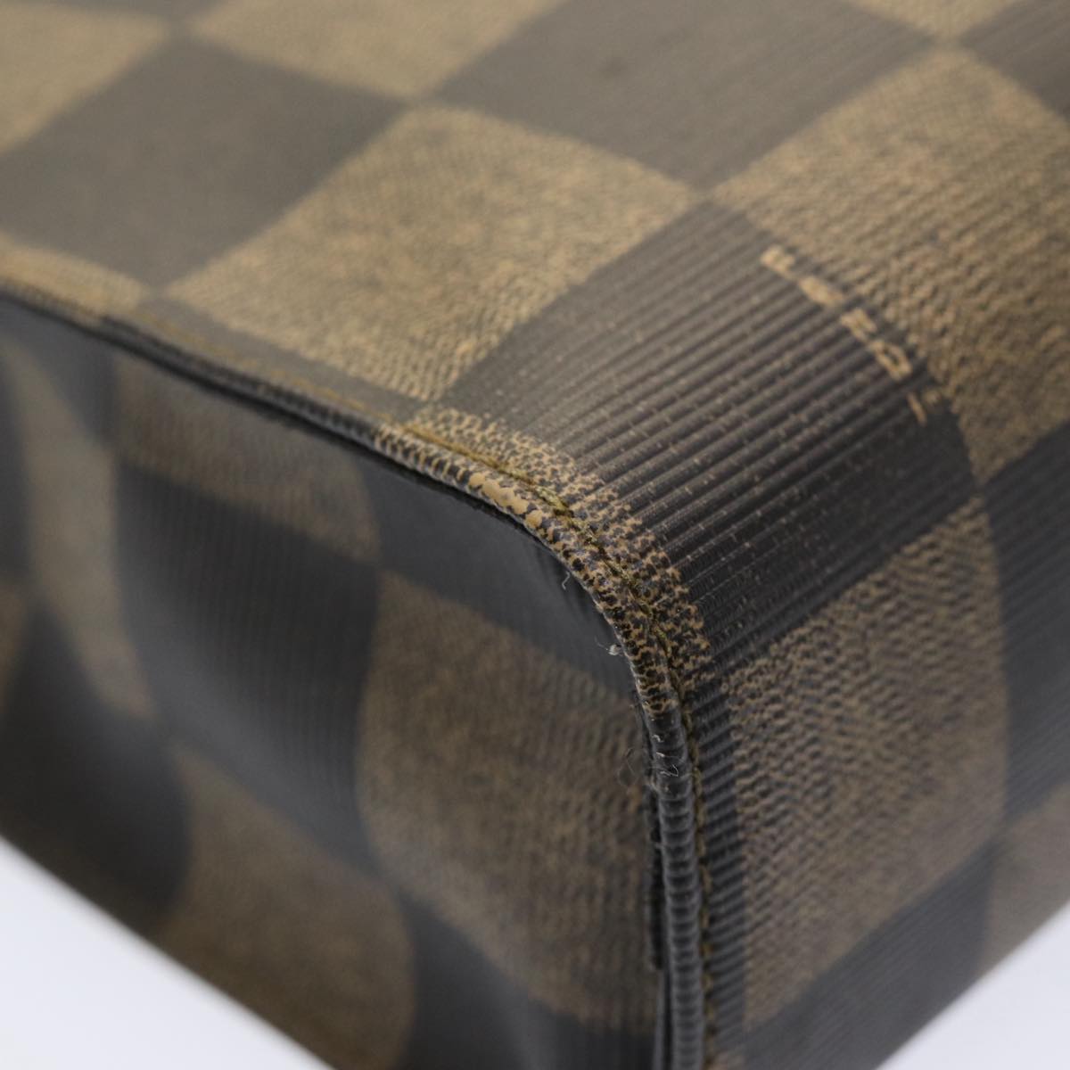 FENDI Pecan Canvas Hand Bag 2way Brown Black 87252
