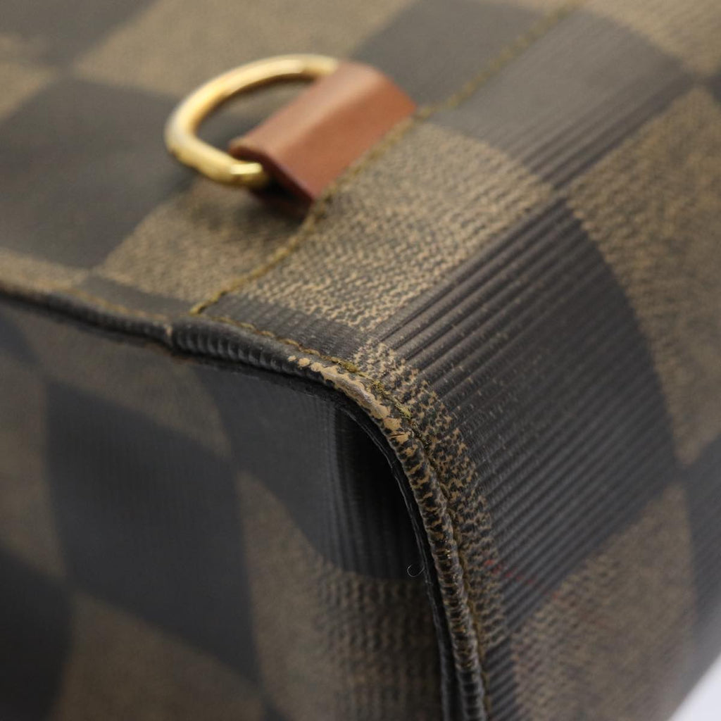 FENDI Pecan Canvas Hand Bag 2way Brown Black 87252