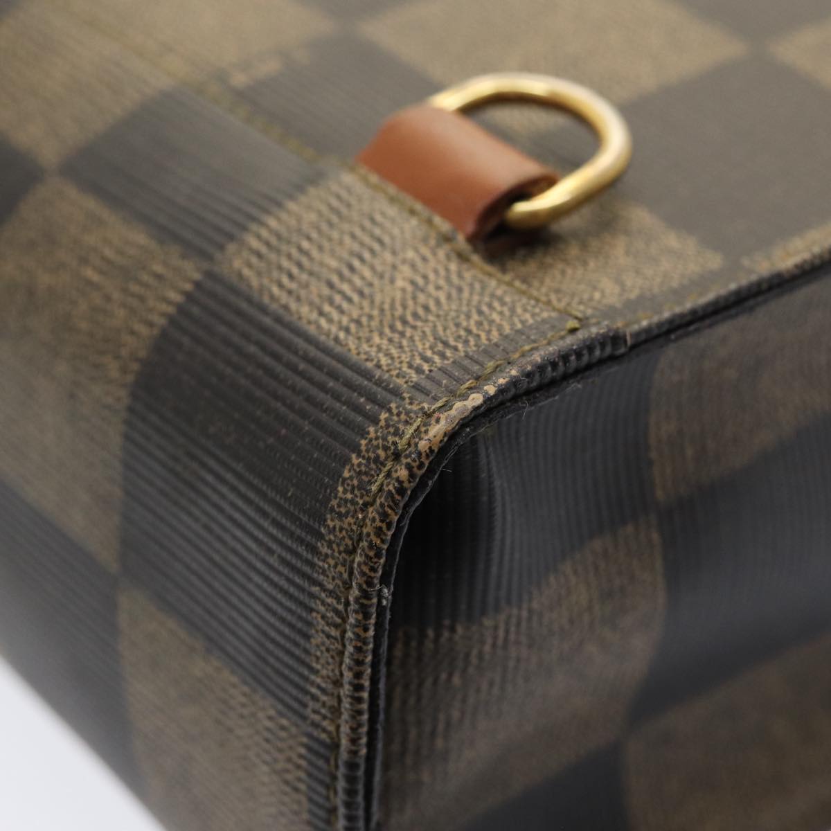 FENDI Pecan Canvas Hand Bag 2way Brown Black 87252