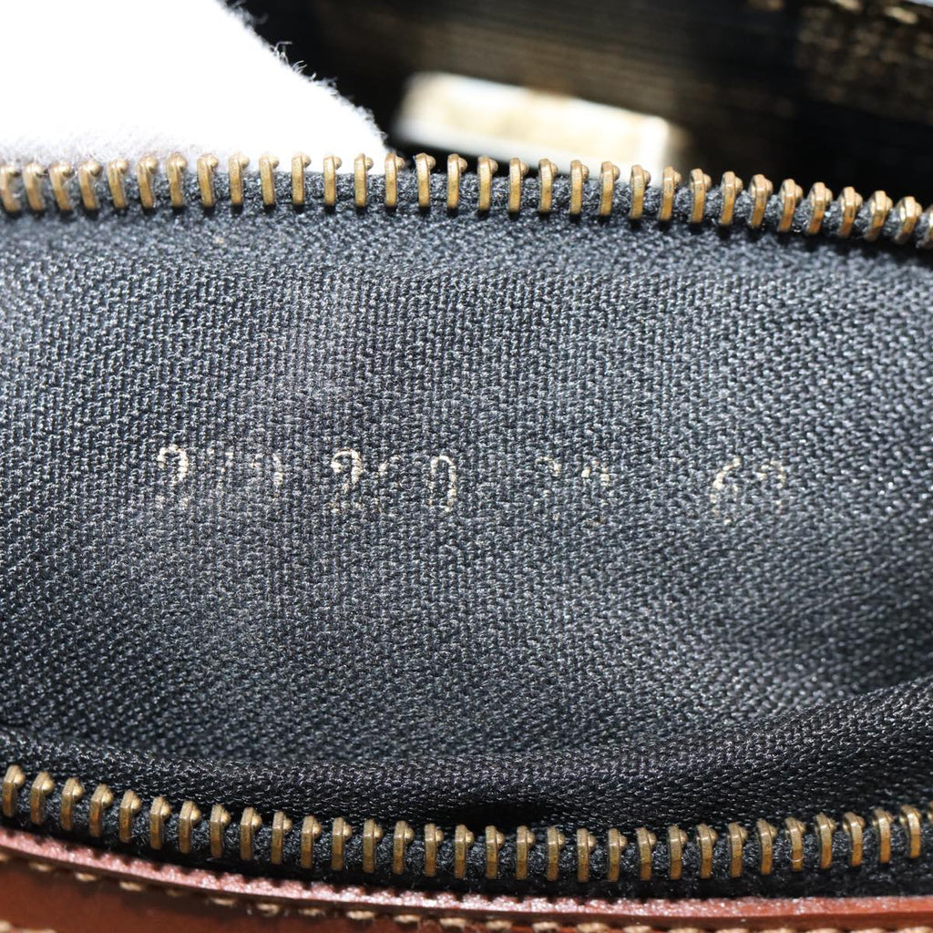 FENDI Pecan Canvas Hand Bag 2way Brown Black 87252