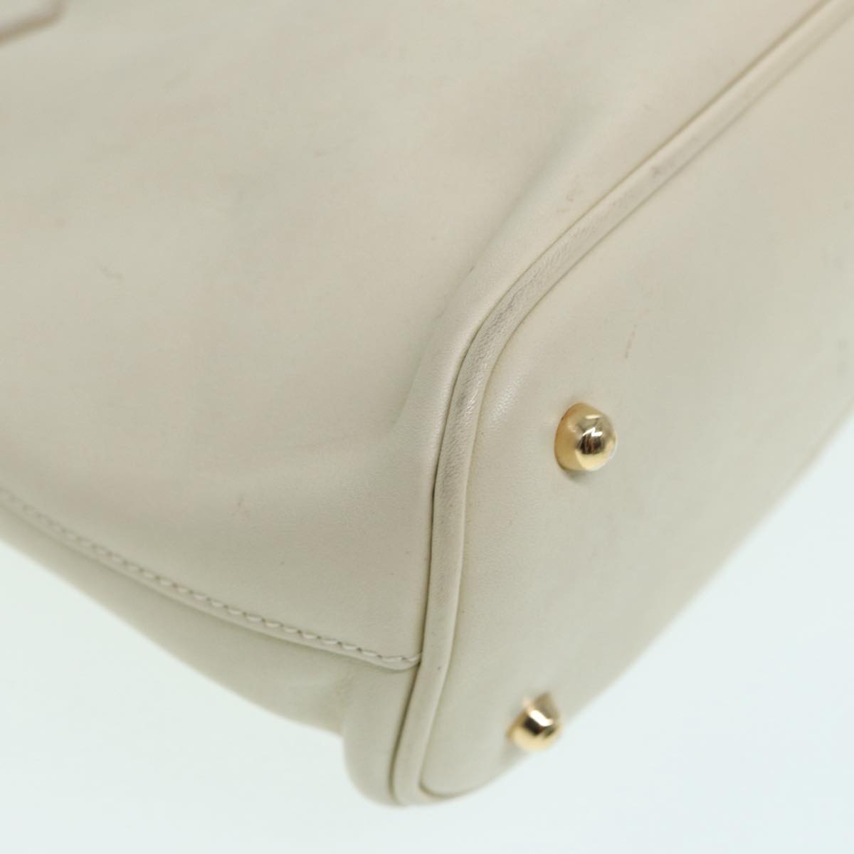 GUCCI Bamboo Hand Bag Leather 2way Cream Gold 000 2296 0290 87257