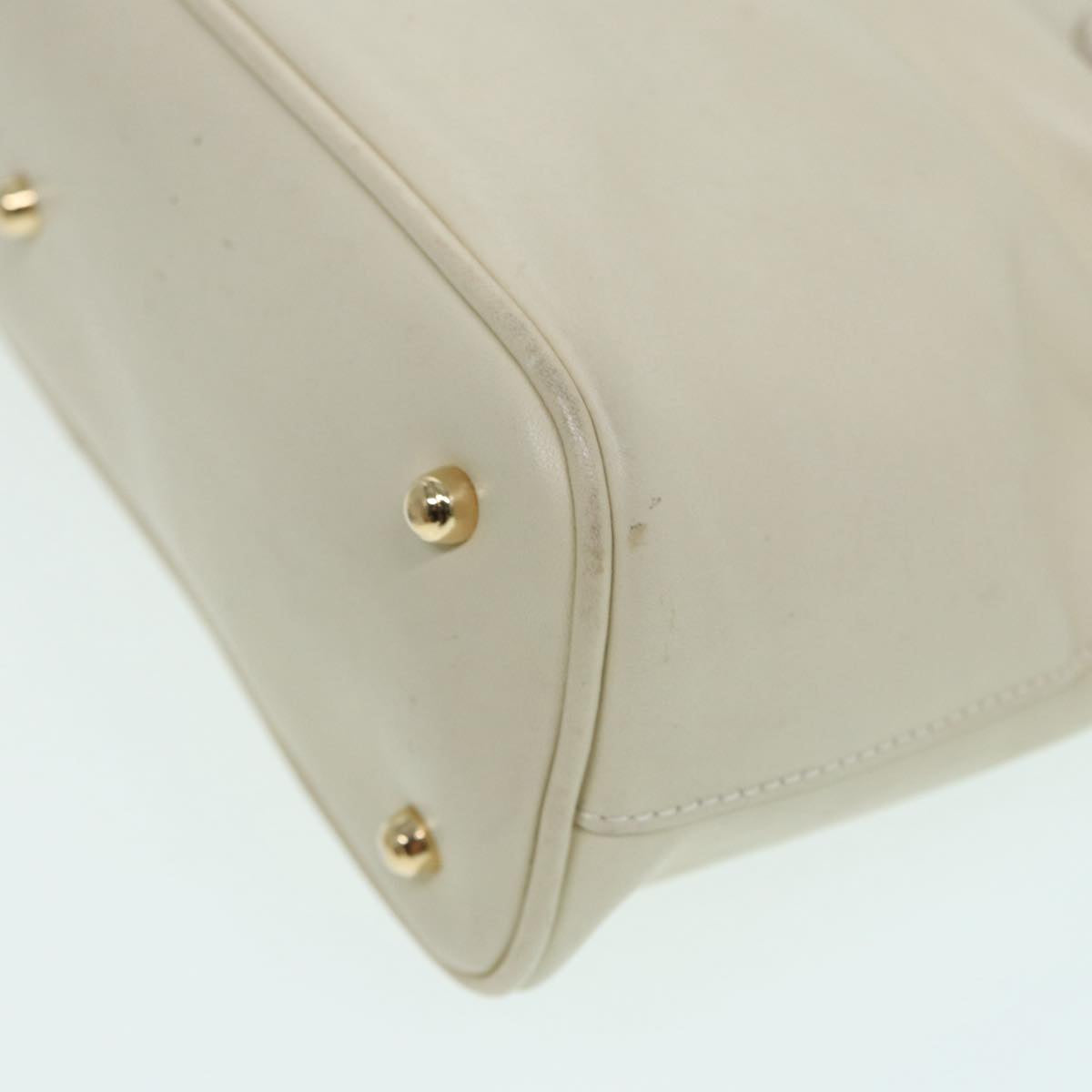 GUCCI Bamboo Hand Bag Leather 2way Cream Gold 000 2296 0290 87257