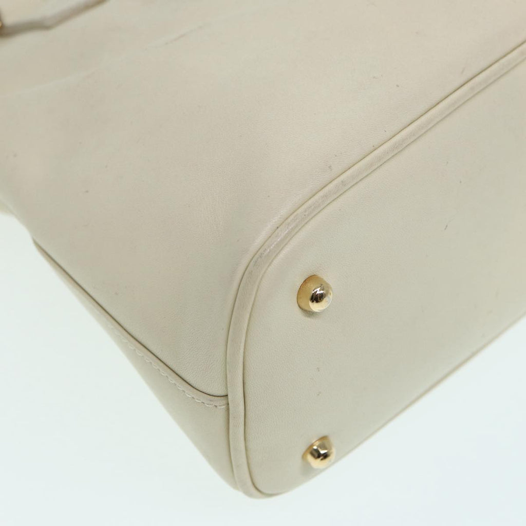 GUCCI Bamboo Hand Bag Leather 2way Cream Gold 000 2296 0290 87257