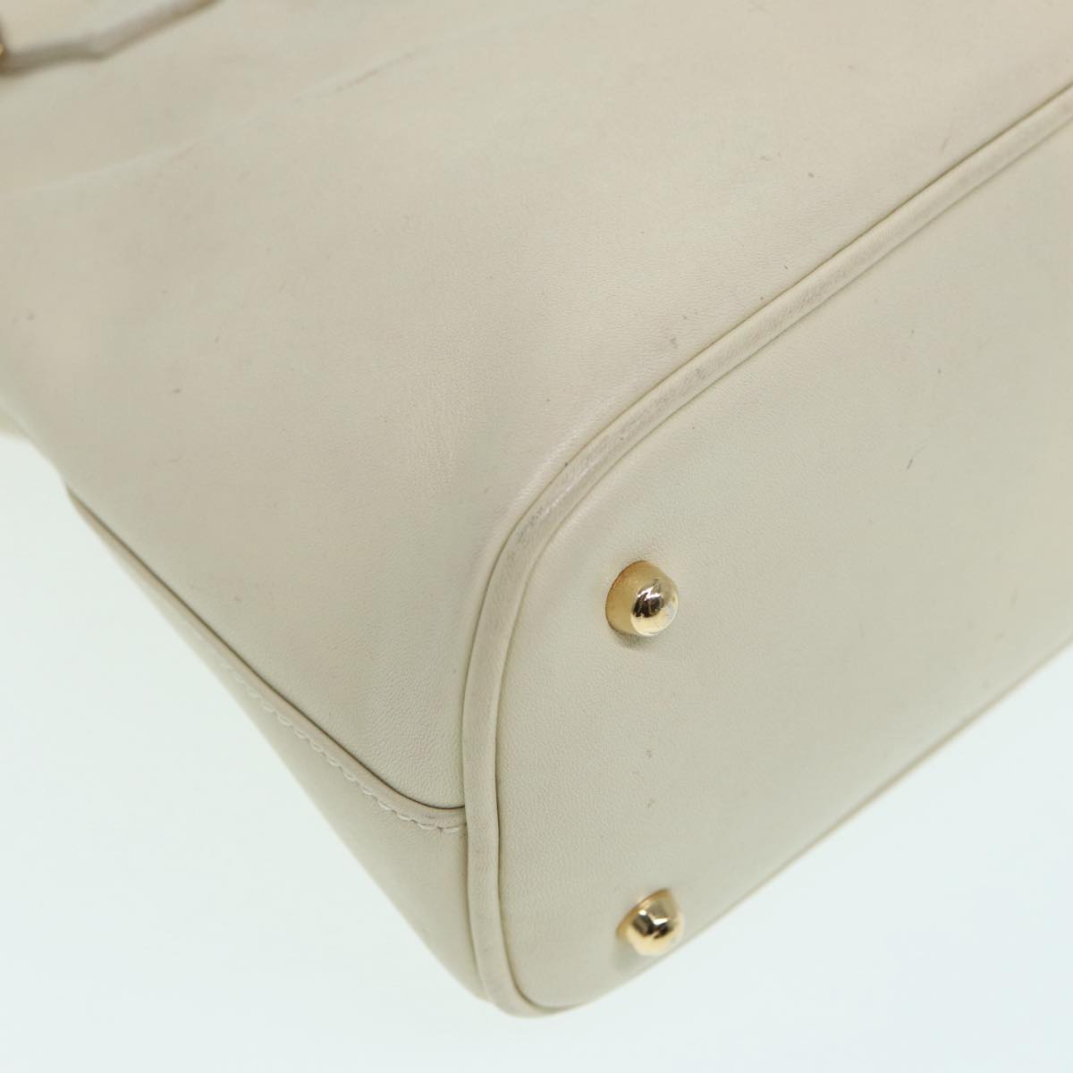GUCCI Bamboo Hand Bag Leather 2way Cream Gold 000 2296 0290 87257