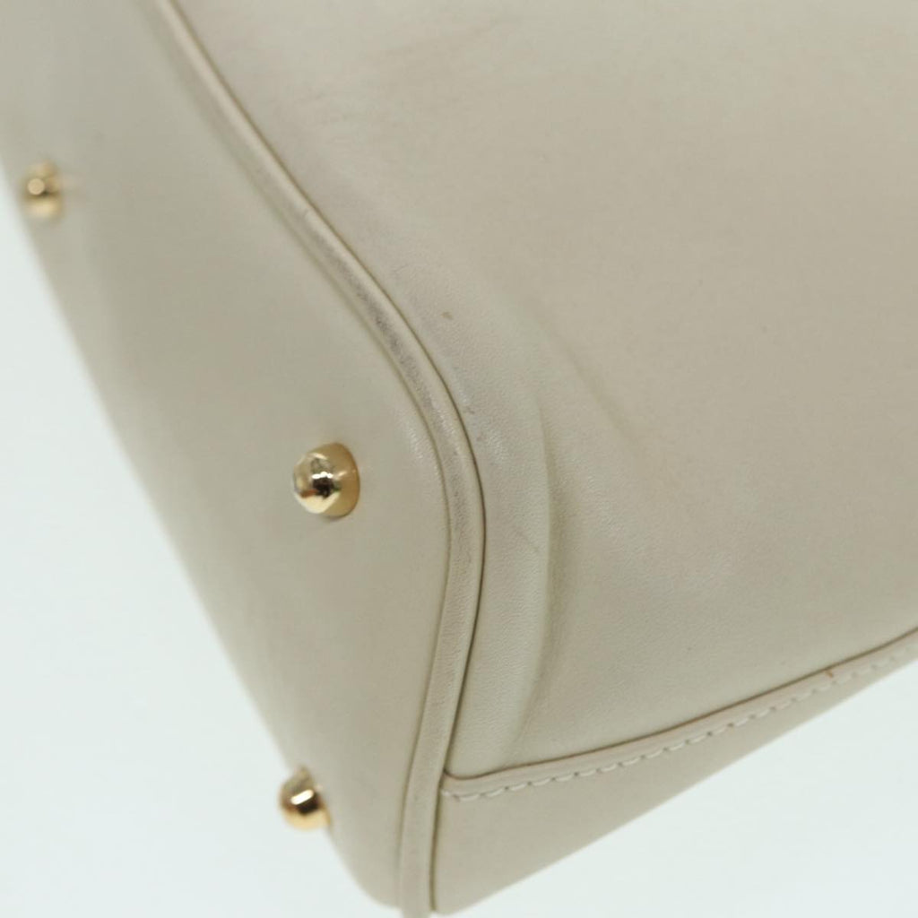 GUCCI Bamboo Hand Bag Leather 2way Cream Gold 000 2296 0290 87257